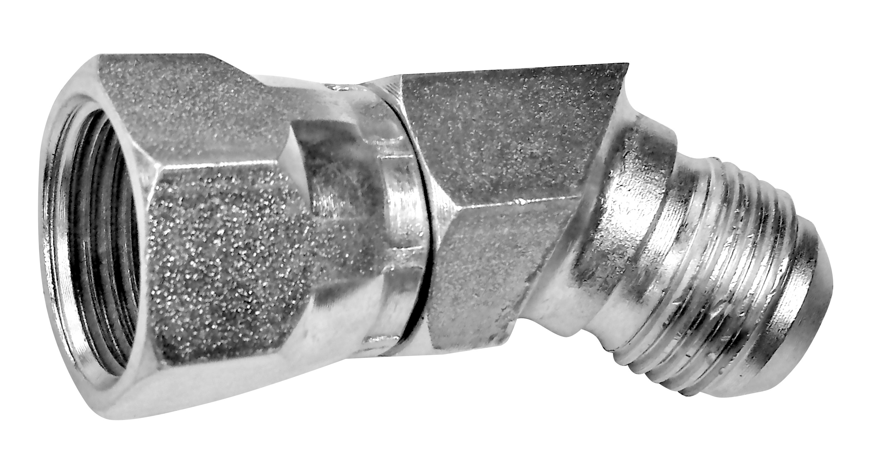 COTOVELO 45º FÊMEA JIC UNF X MACHO JIC UNF